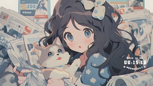 可爱小狗和少女