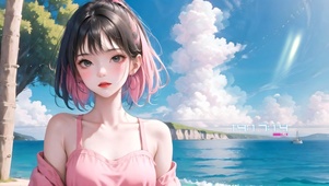 夏日海边女孩