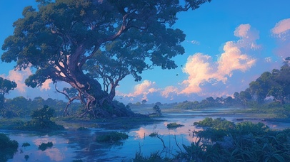 静谧海边红树林