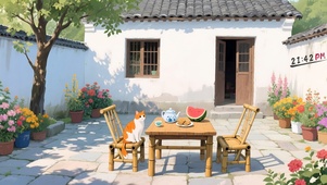 清凉夏日小院