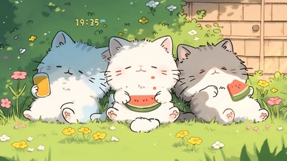 可爱的吃瓜猫咪