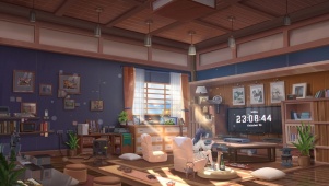 4k 治愈午后阳光房间少女