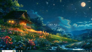 星空夜晚乡村