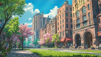 夏日清新城市大楼