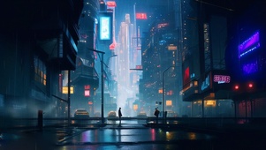 孤独城市雨夜