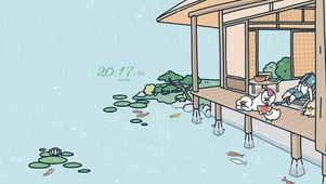 舒适雨天赏雨