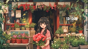 可爱花店女孩