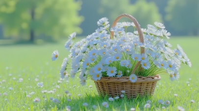 清新护眼一篮小白花