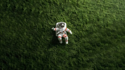 浩瀚无垠草原的宇航员～