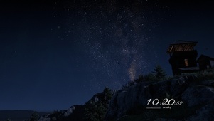 4K带鱼屏星空夜景