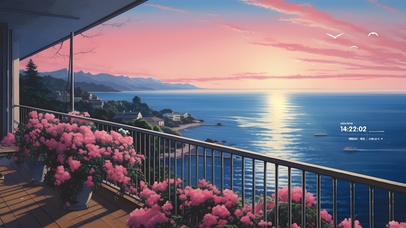 唯美落日海景房	