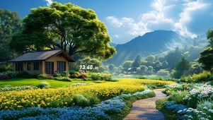 护眼山下大树房屋