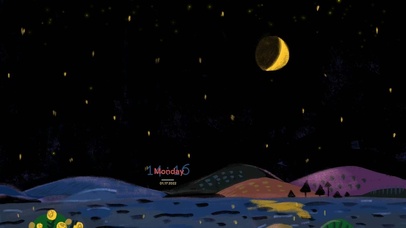 油画夜空和山脉