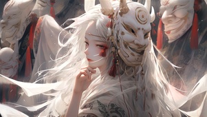 白发面具少女