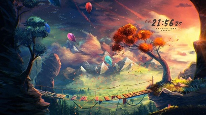 治愈唯美山谷夕阳