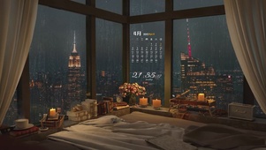 纽约雨夜舒适卧室