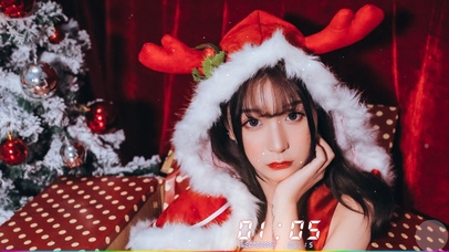 呆萌性感圣诞装美女