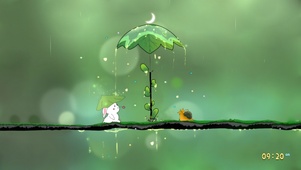 治愈护眼手绘 雨天傲娇小兔几