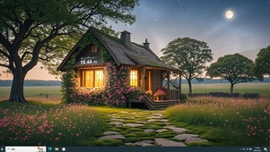 夜晚小屋