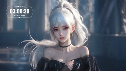 白发马尾少女