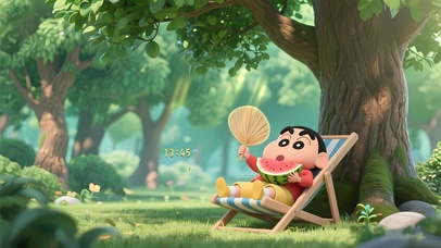 树荫乘凉夏日小新