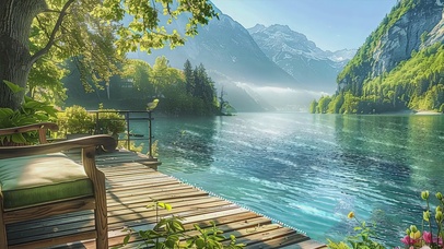 绿色护眼海景壁纸