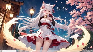 4k白色狐狸连衣裙纯欲美少女