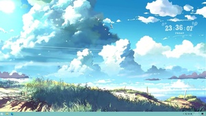 4K漫画晴天-唯美风景-云朵