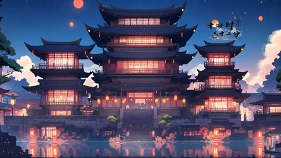 4k唯美古风建筑