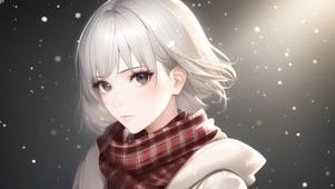冬日雪中少女