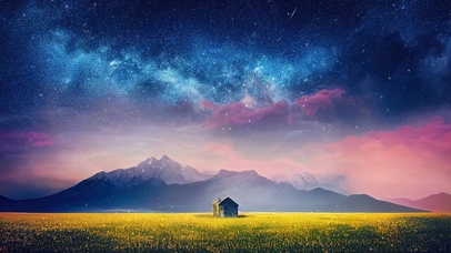 4K唯美治愈浪漫星空田野