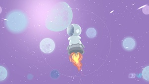 太空人穿越宇宙（音频、时钟）