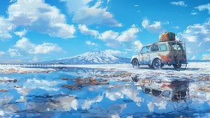 冰原上的汽车