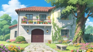 夏日清新庭院