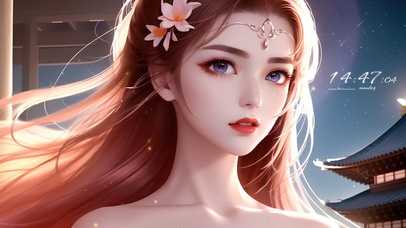 古风夜晚阁楼佳人