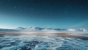 纯净雪原星空
