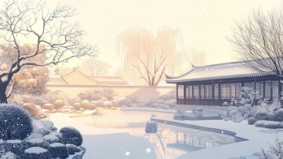 雪中的园林
