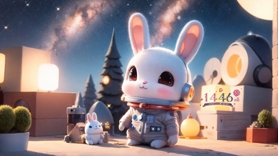 4k可爱星空小兔
