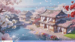 桃花盛开的小镇