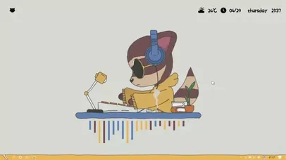 音乐浣熊（含时钟、音乐频谱）