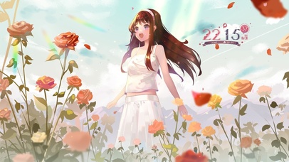 4k 治愈唯美花海少女