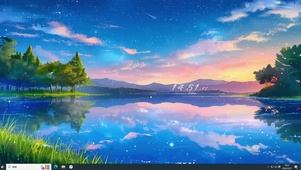 唯美湖泊晚霞