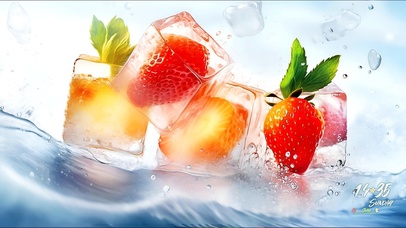 夏凉清爽水果冰块