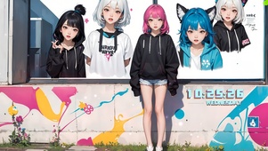4K涂鸦少女