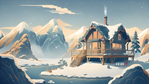 国风 雪中小屋
