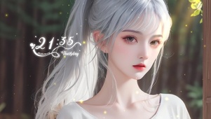 4k白色长发清纯美女