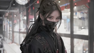 蒙面国风美女