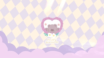 紫色菱格简约小熊