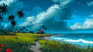 暴风雨大海