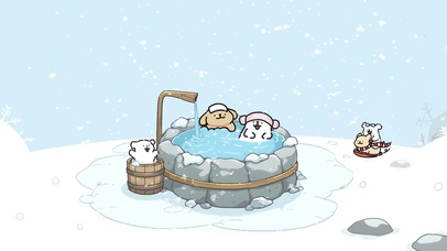 线条小狗温泉度假